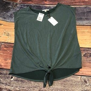 Green Envelope tie tee, olive, medium